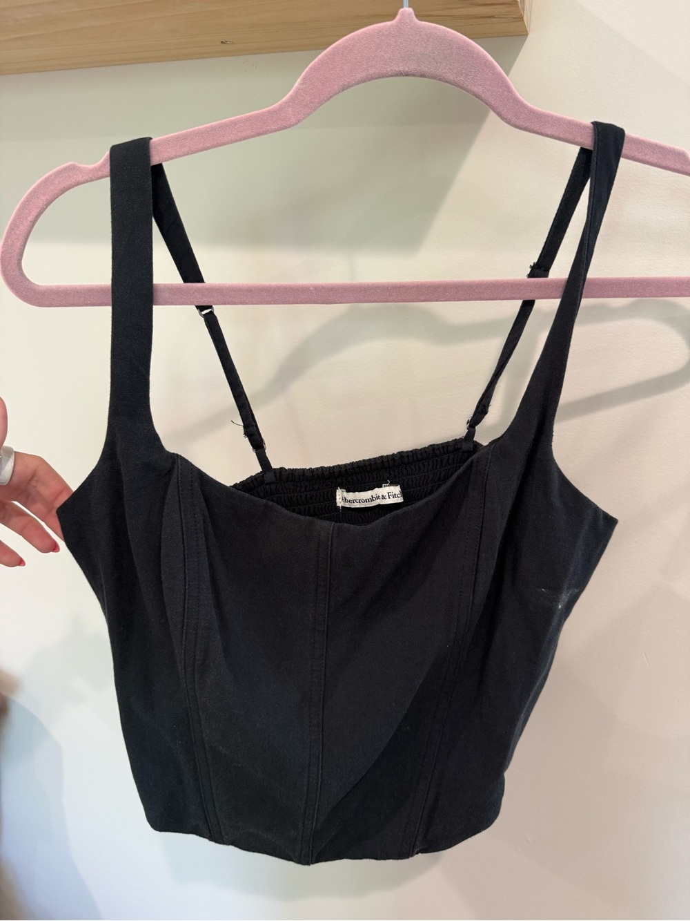 Abercrombie & Fitch Black Cropped Corset Tank Top